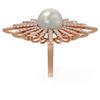 Image 2 : 1.87 ctw Diamond & Pearl Ring 18K Rose Gold - REF-219G3W