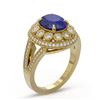 Image 2 : 4.55 ctw Certified Sapphire & Diamond Victorian Ring 14K Yellow Gold - REF-143Y6X