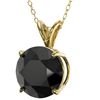 Image 2 : 2.58 ctw Fancy Black Diamond Solitaire Necklace 10k Yellow Gold - REF-60R3K
