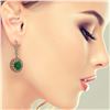 Image 3 : 17.22 ctw Certified Emerald & Diamond Victorian Earrings 14K Rose Gold - REF-391X3A