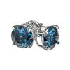 Image 3 : 1.57 ctw Certified Intense Blue Diamond Stud Earrings 10k White Gold - REF-104F3M