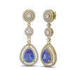 Image 2 : 9.52 ctw Tanzanite & Diamond Earrings 18K Yellow Gold - REF-509W3H