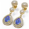 Image 3 : 9.52 ctw Tanzanite & Diamond Earrings 18K Yellow Gold - REF-509W3H