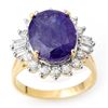 Image 1 : 8.03 ctw Tanzanite & Diamond Ring 14k Yellow Gold - REF-285F6M