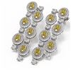 Image 3 : 19.80 ctw Canary Citrine & Diamond Earrings 18K White Gold - REF-889X3A