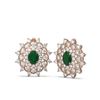 Image 2 : 9.28 ctw Emerald & Diamond Earrings 18K Rose Gold - REF-313K3Y