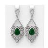Image 1 : 11.26 ctw Emerald & Diamond Earrings 18K White Gold - REF-525Y5X