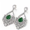 Image 3 : 11.26 ctw Emerald & Diamond Earrings 18K White Gold - REF-525Y5X
