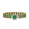 Image 1 : 31.91 ctw Emerald & Diamond Bracelet 14K Yellow Gold - REF-312F5M