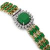 Image 2 : 31.91 ctw Emerald & Diamond Bracelet 14K Yellow Gold - REF-312F5M