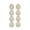 Image 1 : 6.2 ctw Opal & Diamond Micro Pave Halo Earrings 10k Rose Gold - REF-148Y9X