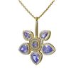 Image 3 : 11.33 ctw Tanzanite Diamond Necklace 18K Yellow Gold - REF-505W5H
