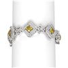 Image 1 : 19.51 ctw Canary Citrine & Diamond Bracelet 18K White Gold - REF-898A8N