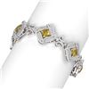 Image 2 : 19.51 ctw Canary Citrine & Diamond Bracelet 18K White Gold - REF-898A8N