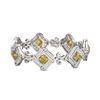 Image 3 : 19.51 ctw Canary Citrine & Diamond Bracelet 18K White Gold - REF-898A8N