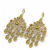 Image 3 : 17.05 ctw Canary Citrine & Diamond Earrings 18K Yellow Gold - REF-527A3N