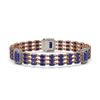 Image 1 : 29.64 ctw Sapphire & Diamond Bracelet 14K Rose Gold - REF-418M2G
