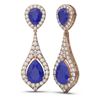 Image 2 : 13.6 ctw Sapphire & Diamond Earrings 18K Rose Gold - REF-343Y6X