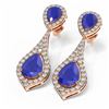 Image 3 : 13.6 ctw Sapphire & Diamond Earrings 18K Rose Gold - REF-343Y6X