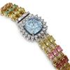Image 2 : 33.04 ctw Sapphire & Diamond Bracelet 14K Yellow Gold - REF-340H5R