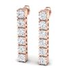 Image 2 : 3 ctw Certified VS/SI Diamond Earrings 18K Rose Gold - REF-264Y2X