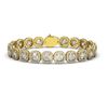Image 1 : 16.54 ctw Cushion Cut Diamond Micro Pave Bracelet 18K Yellow Gold - REF-2296W2H