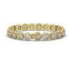 Image 2 : 16.54 ctw Cushion Cut Diamond Micro Pave Bracelet 18K Yellow Gold - REF-2296W2H