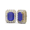 Image 2 : 13.29 ctw Sapphire & Diamond Earrings 18K Yellow Gold - REF-418M2G