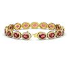 Image 2 : 21.71 ctw Tourmaline & Diamond Micro Pave Halo Bracelet 10k Yellow Gold - REF-338W9H