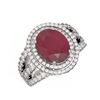 Image 3 : 5.39 ctw Ruby & Diamond Ring 18K White Gold - REF-263H6R