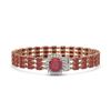 Image 1 : 31.91 ctw Ruby & Diamond Bracelet 14K Rose Gold - REF-307X8A