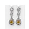 Image 1 : 9.12 ctw Canary Citrine & Diamond Earrings 18K White Gold - REF-348H8R