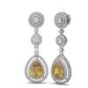 Image 2 : 9.12 ctw Canary Citrine & Diamond Earrings 18K White Gold - REF-348H8R
