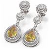 Image 3 : 9.12 ctw Canary Citrine & Diamond Earrings 18K White Gold - REF-348H8R