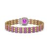 Image 3 : 24.75 ctw Amethyst & Diamond Bracelet 14K Yellow Gold - REF-281K8Y
