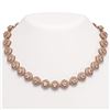 Image 1 : 68.97 ctw Morganite & Diamond Victorian Necklace 14K Rose Gold - REF-2349A8N