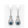 Image 1 : 3.92 ctw Intense Blue Diamond Earrings 18K White Gold - REF-450K9Y
