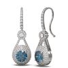 Image 2 : 3.92 ctw Intense Blue Diamond Earrings 18K White Gold - REF-450K9Y