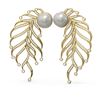 Image 2 : 2.1 ctw Diamond & Pearl Earrings 18K Yellow Gold - REF-265Y6X