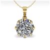 Image 2 : 1 ctw VS/SI Diamond Solitaire Necklace Vintage 18k Yellow Gold - REF-280H2R
