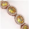 Image 3 : 20.36 ctw Fancy Citrine & Diamond Micro Pave Halo Bracelet 10k Rose Gold - REF-290R9K