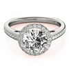 Image 1 : 0.8 ctw Certified VS/SI Diamond Solitaire Halo Ring 18k 2Tone Gold - REF-102X3A