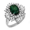 Image 1 : 3.90 ctw Emerald & Diamond Ring 18k White Gold - REF-170X2A
