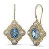 Image 2 : 8.96 ctw Blue Topaz & Diamond Earrings 18K Yellow Gold - REF-267W3H