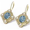 Image 3 : 8.96 ctw Blue Topaz & Diamond Earrings 18K Yellow Gold - REF-267W3H