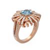 Image 1 : 2.93 ctw Aquamarine & Diamond Ring 18K Rose Gold - REF-171F5M