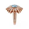 Image 2 : 2.93 ctw Aquamarine & Diamond Ring 18K Rose Gold - REF-171F5M