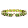 Image 2 : 25.41 ctw Peridot & Diamond Micro Pave Halo Bracelet 10k Yellow Gold - REF-345R5K