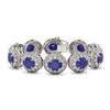 Image 1 : 49.17 ctw Sapphire & Diamond Victorian Bracelet 14K White Gold - REF-1334H4R