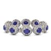 Image 2 : 49.17 ctw Sapphire & Diamond Victorian Bracelet 14K White Gold - REF-1334H4R